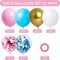 50pcs 12inch Pink Blue White Gold Balloons, Pink and Blue Confetti Balloons for Wedding Birthday Festival Party Decoration
